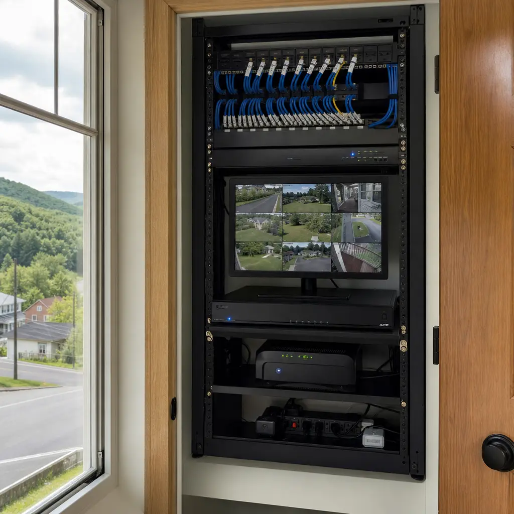 Illustrative NVR and wiring setup