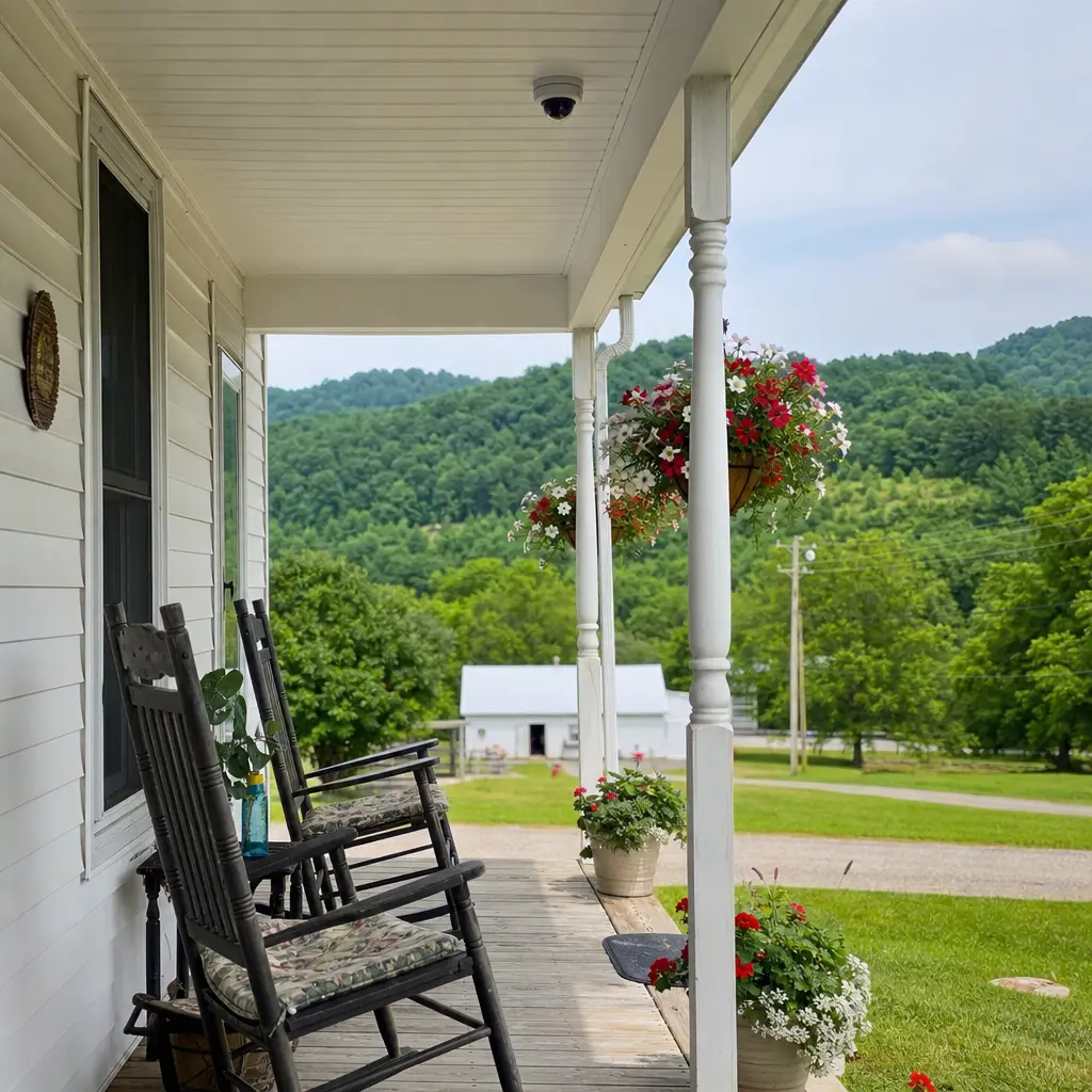 Illustrative residential porch camera view
